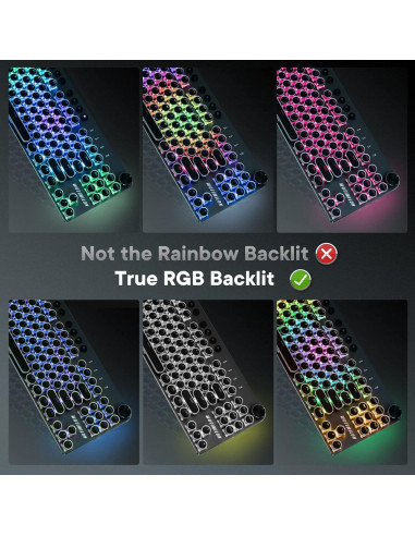 Teclado Mecánico Inalámbrico WOTIMILON WM87 Retro TKL RGB