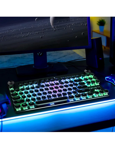 Teclado Mecánico Inalámbrico WOTIMILON WM87 Retro TKL RGB