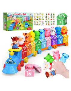 Juguete Montessori Tren de Animales de Granja Shantou 9 Graneros