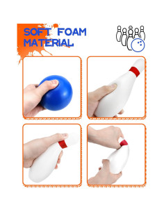 Juego de Bolos para Niños Phobby - 10 Bolos de Espuma y 2 Pelotas 2