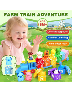 Juguete Montessori Tren de Animales de Granja Shantou 9 Graneros 2