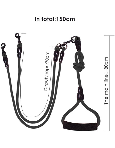 Acoplador para Paseo Petyoung 4 Vías Cuerda Nylon Resistente