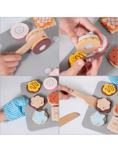 Juego de Cocina de Galletas de Madera MONT PLEASANT 28 Piezas