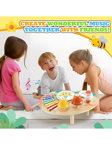 Juego de Batería Musical 7 en 1 Fullware para Bebés 1-3 Años