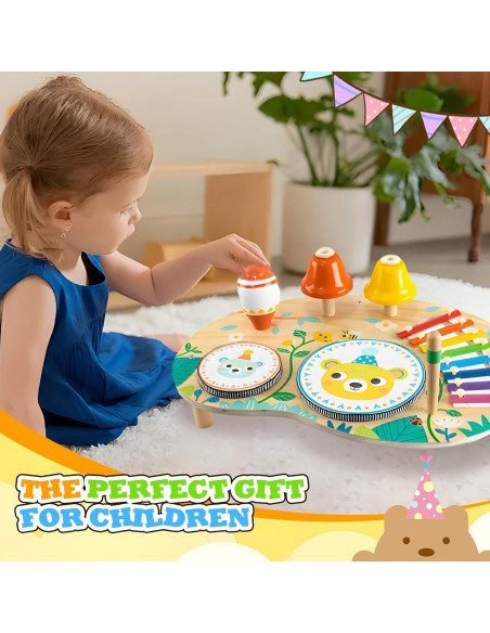 Juego de Batería Musical 7 en 1 Fullware para Bebés 1-3 Años