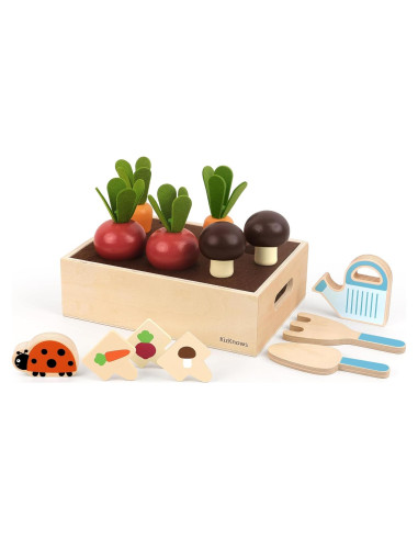 Juego de Jardinería Montessori KizKnows - 16 Piezas de Madera