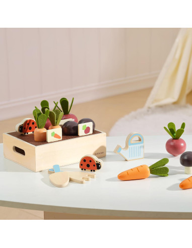 Juego de Jardinería Montessori KizKnows - 16 Piezas de Madera