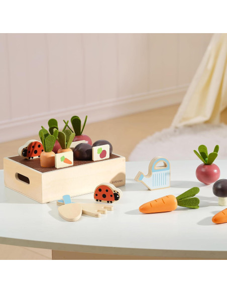 Juego de Jardinería Montessori KizKnows - 16 Piezas de Madera
