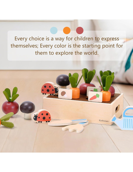 Juego de Jardinería Montessori KizKnows - 16 Piezas de Madera