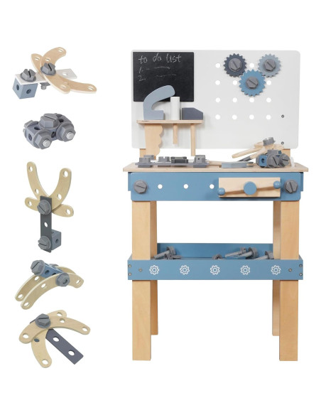 Banco de herramientas de madera TOUCH US 51 piezas para niños