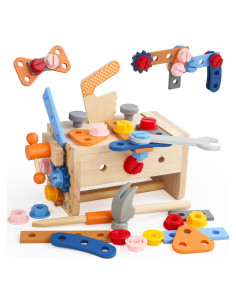 Juego de Herramientas de Madera Totatatree 36PCS para Niños 3+