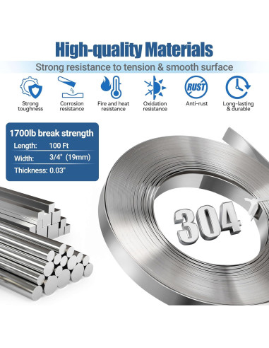 Kit de Herramientas de Estribado Toqraft 100FT Acero Inoxidable