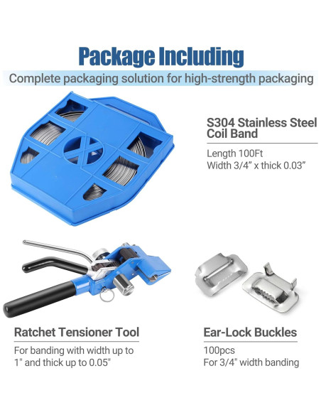 Kit de Herramientas de Estribado Toqraft 100FT Acero Inoxidable