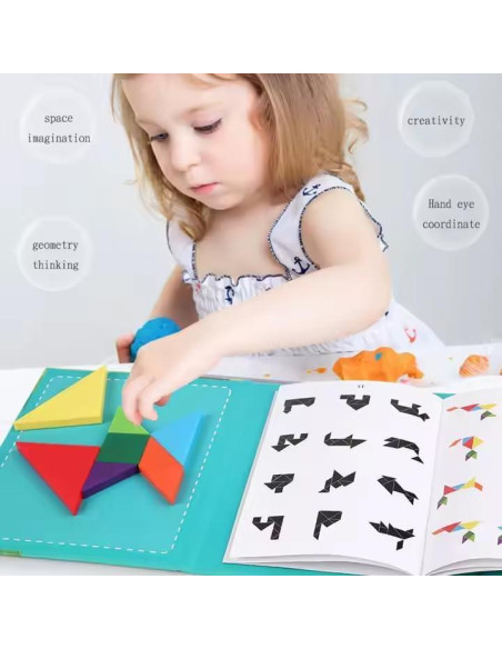 Rompecabezas Tangram Magnético Montessori Dinosaurios - Juguete Educativo 3 a 8 años