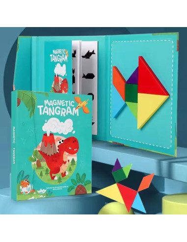 Rompecabezas Tangram Magnético Montessori Dinosaurios - Juguete Educativo 3 a 8 años