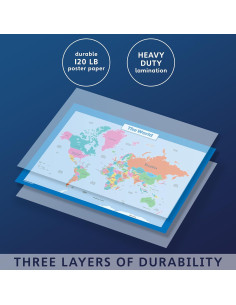 Mapa del Mundo Laminado para Niños Palace Learning 45 x 61 cm 2