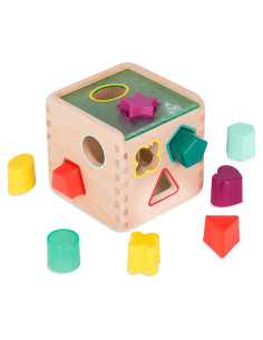 Cubo Clasificador de Formas de Madera B. toys - 9 Formas Coloridas