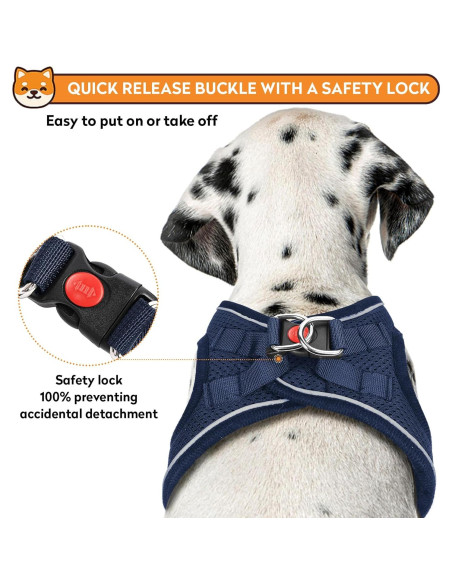 Arnés para Perro PWOD XL Azul Oscuro Acolchado y Reflectante