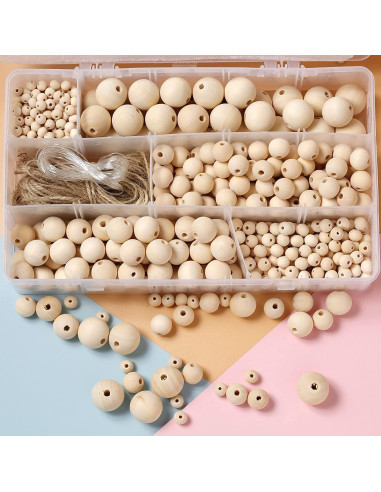 Perlas de Madera Incraftables 530 Piezas para Manualidades