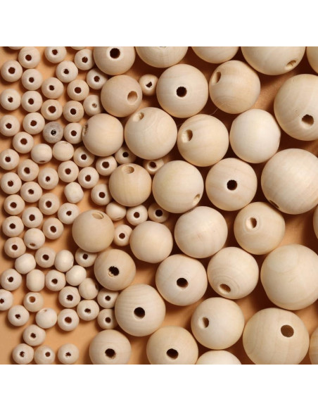 Perlas de Madera Incraftables 530 Piezas para Manualidades