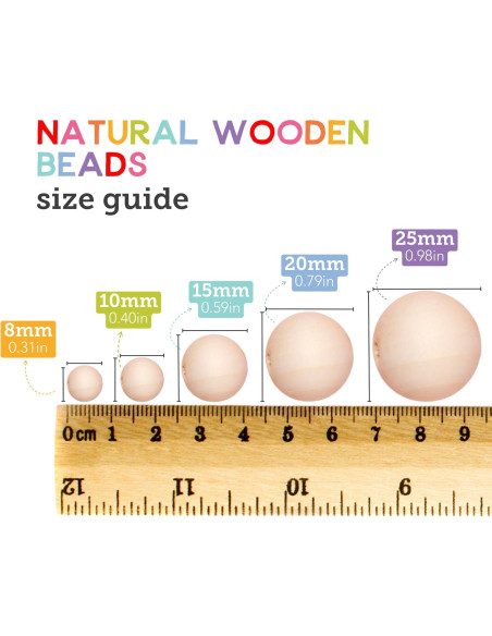 Perlas de Madera Incraftables 530 Piezas para Manualidades