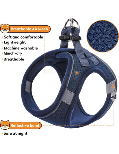Arnés para Perro PWOD XL Azul Oscuro Acolchado y Reflectante