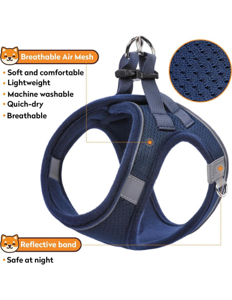 Arnés para Perro PWOD XL Azul Oscuro Acolchado y Reflectante