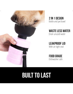 Botella de Agua para Perros GORILLA GRIP 473 ml Rosa 2