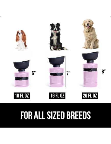 Botella de Agua para Perros GORILLA GRIP 473 ml Rosa