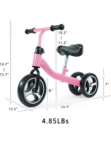 Bicicleta de Equilibrio CHESTNUTER Rosa para Bebés 1-3 Años
