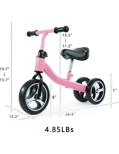 Bicicleta de Equilibrio CHESTNUTER Rosa para Bebés 1-3 Años