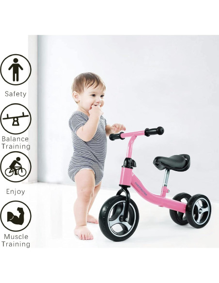 Bicicleta de Equilibrio CHESTNUTER Rosa para Bebés 1-3 Años