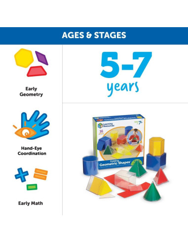 Conjunto de Formas Geométricas Plegables Recursos de Aprendizaje - 16 Piezas