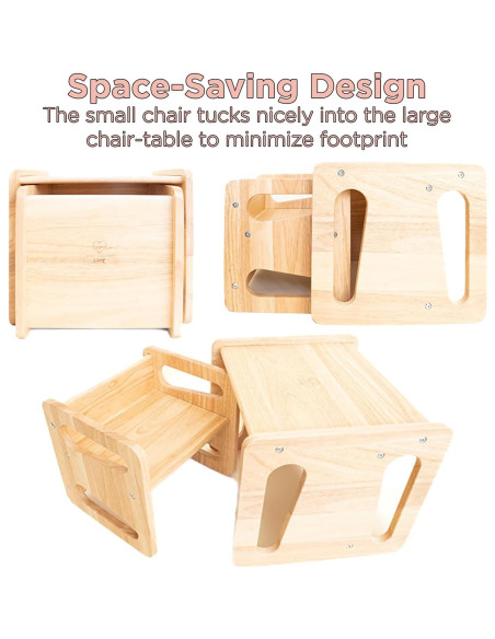 Mesa y Silla de Destete Montessori & Me - Madera Dura - 3 Alturas Mesa y Silla de Destete Montessori & Me - Madera Dura - 3 Alturas