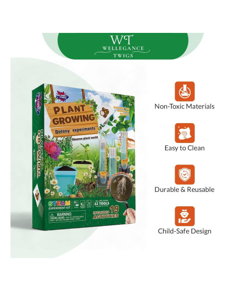 Kit de Crecimiento de Plantas STEM Xinxiang 19 Experimentos 8+ Años