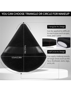 Puff de Polvo Pimoys 6 Pcs Triángulo Suave para Maquillaje 2