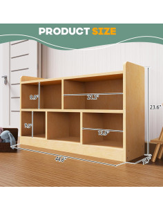 Estante Montessori de Madera Abeto 5 Secciones 113x30x60cm 2