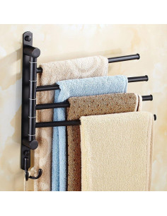 ELLO&ALLO Barra de Toalla de Bronce Aceitado 4 Brazos 2