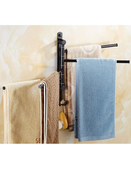 ELLO&ALLO Barra de Toalla de Bronce Aceitado 4 Brazos