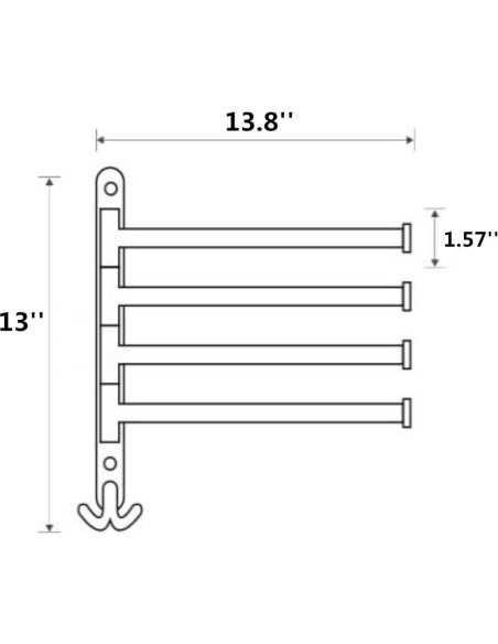 ELLO&ALLO Barra de Toalla de Bronce Aceitado 4 Brazos