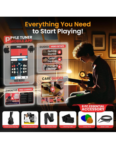 Kit de guitarra eléctrica para niños Pyle PEGKT30 con amplificador 10W