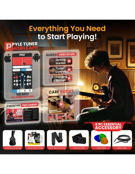 Kit de guitarra eléctrica para niños Pyle PEGKT30 con amplificador 10W