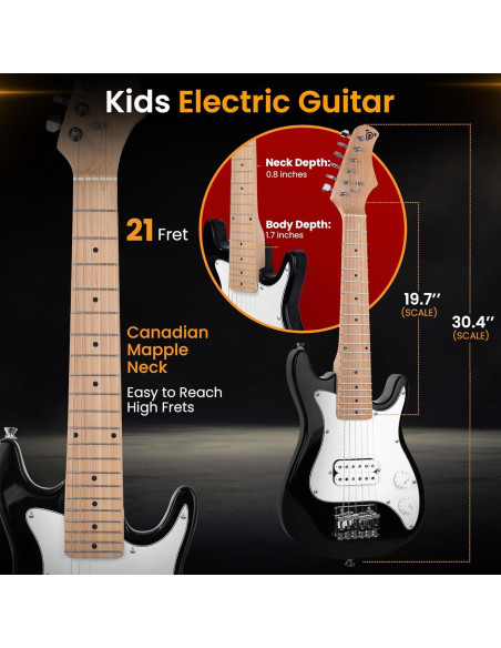 Kit de guitarra eléctrica para niños Pyle PEGKT30 con amplificador 10W