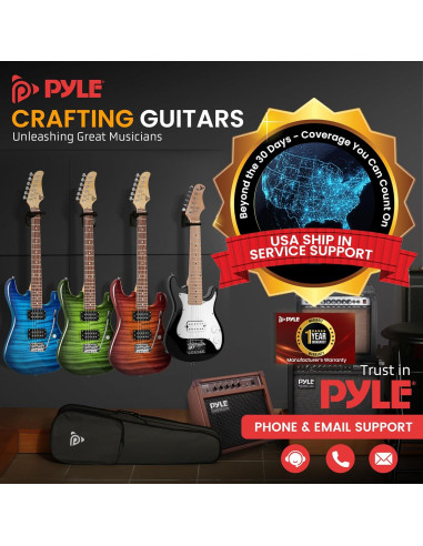 Kit de guitarra eléctrica para niños Pyle PEGKT30 con amplificador 10W