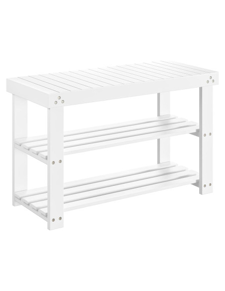 Banco de Zapatos de Bambú Pipishell 3 Niveles Blanco 136 kg