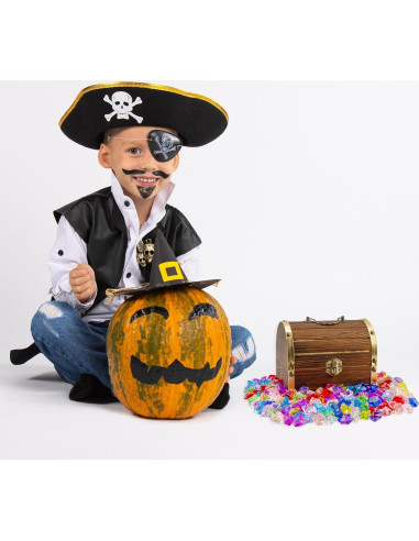 Cofre del Tesoro Pirata Attatoy con 240 Gemas Acrílicas