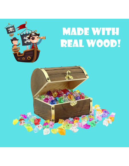 Cofre del Tesoro Pirata Attatoy con 240 Gemas Acrílicas