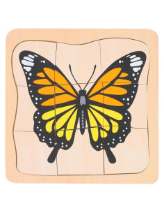 Rompecabezas de Madera Jojofuny Ciclo de Vida Mariposa 3D
