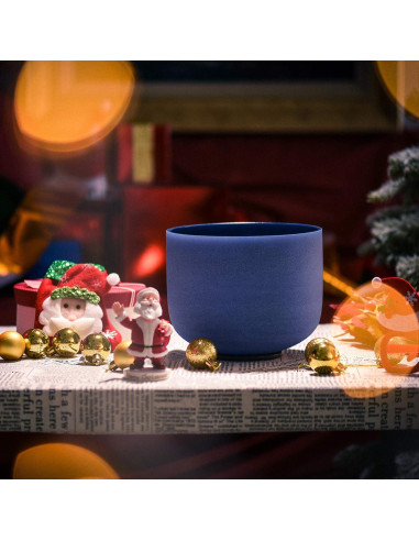 Cuenco de Canto de Cristal TOPFUND 20 cm Índigo 440 Hz con Funda