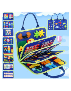 Tablero Ocupado Montessori Azul - Juguete Educativo 1-4 Años